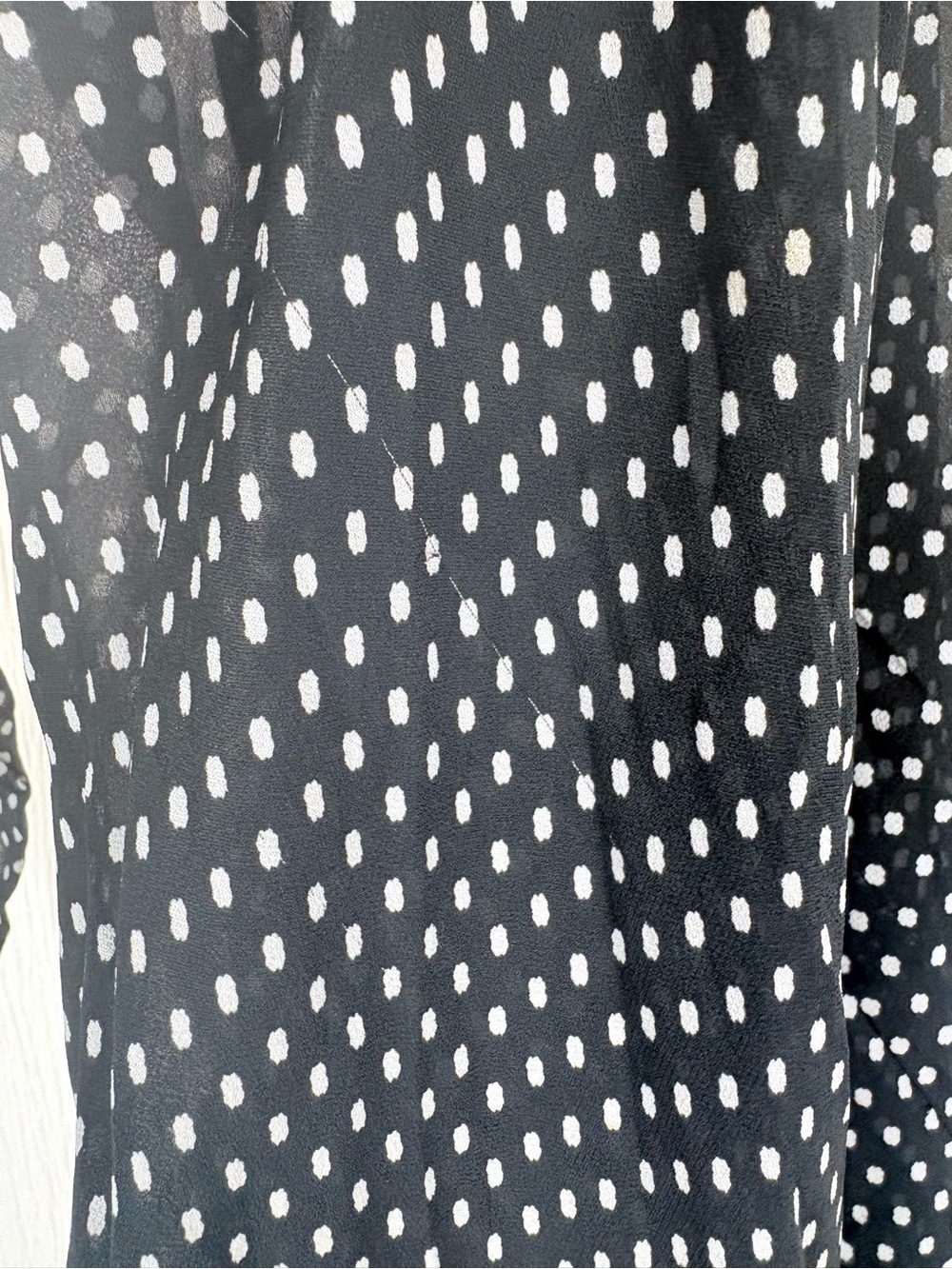 Maje Polka Dot Crepe de Chine Midi Dress, Size FR 40/ US 8 - Picture 10 of 11